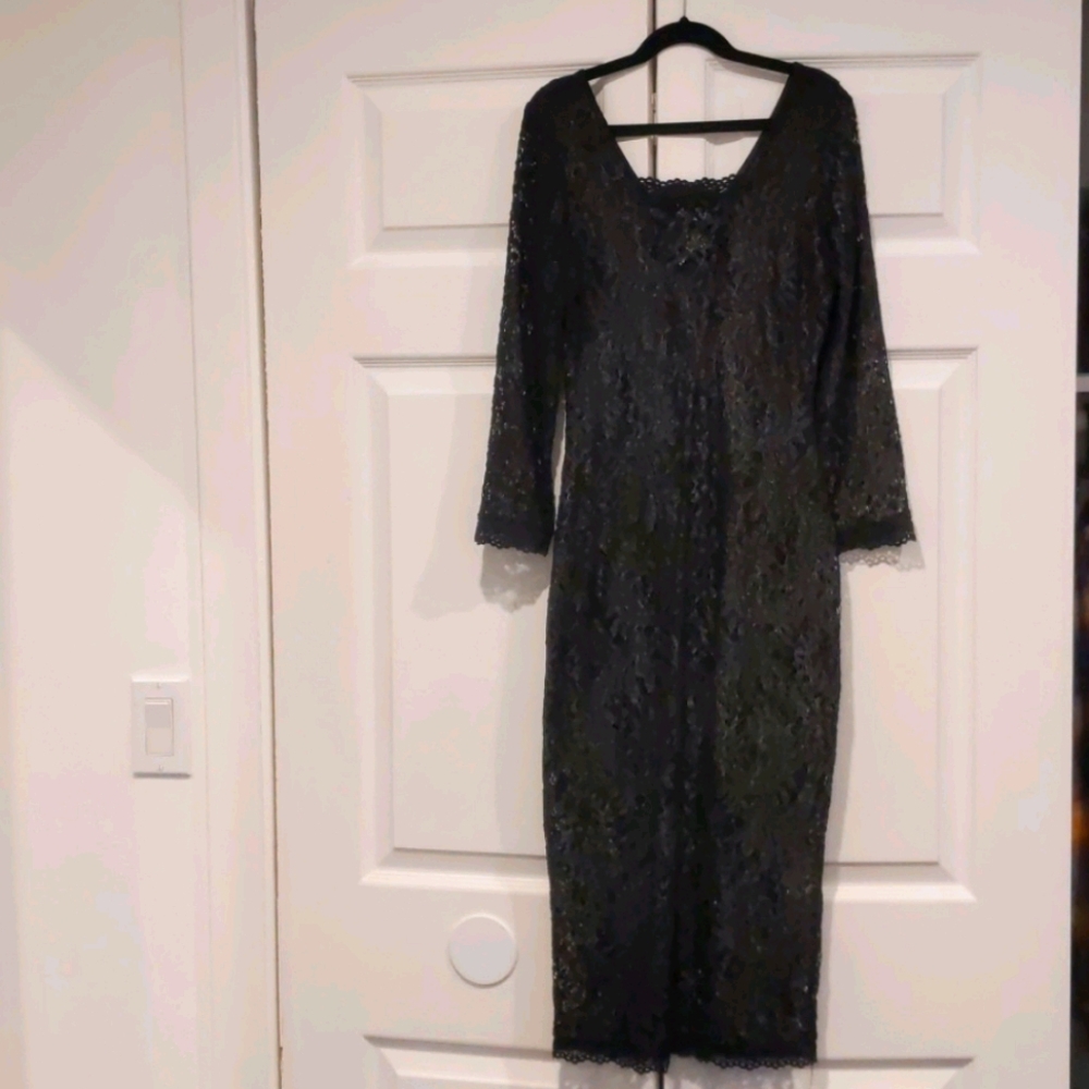 NWOT Candie's Black Lace Midi Dress size XS